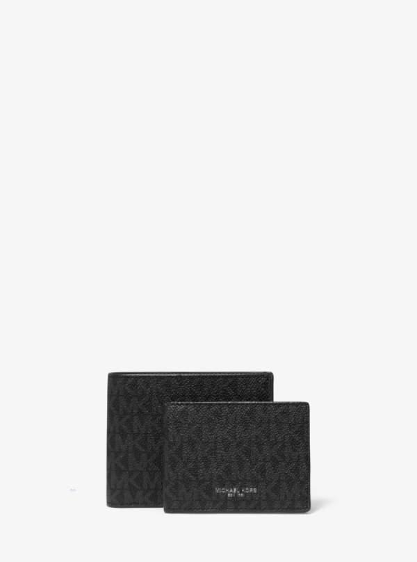 Panske Penazenky Michael Kors Harrison Logo Billfold With Passcase Čierne - Doplnky Michael Kors Outlet | KBTMF-7824